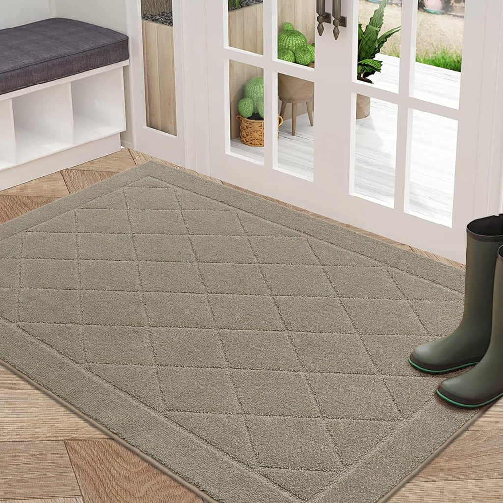 BEQHAUSE Dirt Trapper Door Mat 32" x 48", Doormat Non-Slip, Beige
