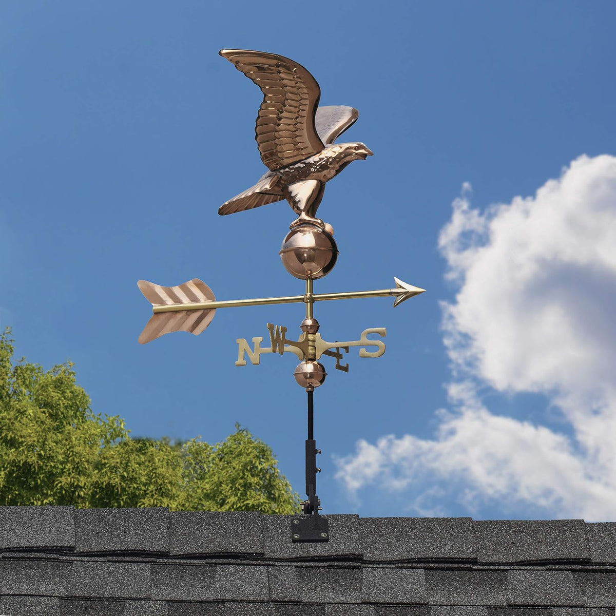Good Directions 8815PR Eagle Cottage Weathervane, Polished Copper with Roof Mount, Medium