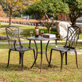 3 Piece Bistro Set Cast Alumiunm Bistro Table and Chairs Set 2