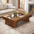 LVB 47"X31" Large Rectangle Wood Coffee Table for Living Room Rustic Brown