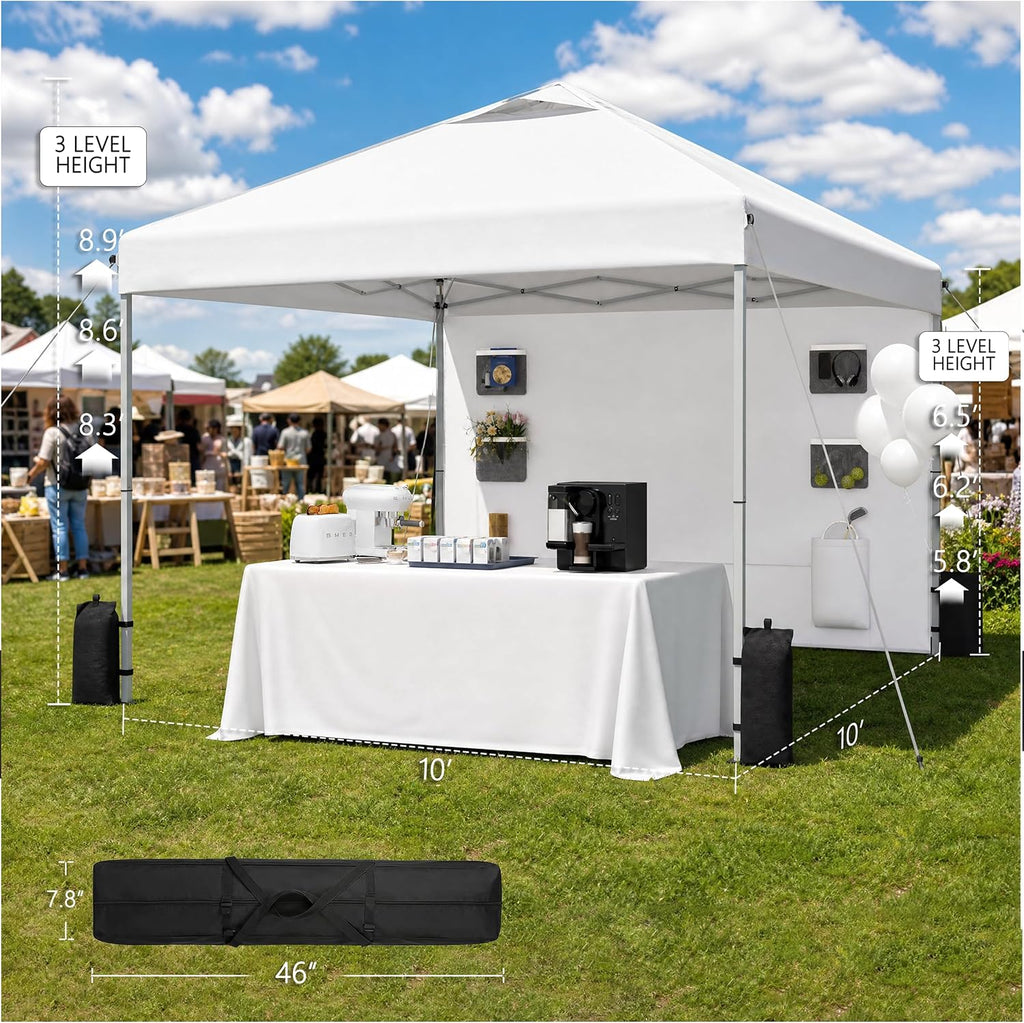 SANWAY 10x10 Pop Up Canopy Tent with Sidewall, Vendor Booth Shelter