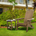 Meluvici Double Adirondack Outdoor Side Table Weather Resistant, Outdoor Rectangular Patio End Table for Adirondack Chair, Teak