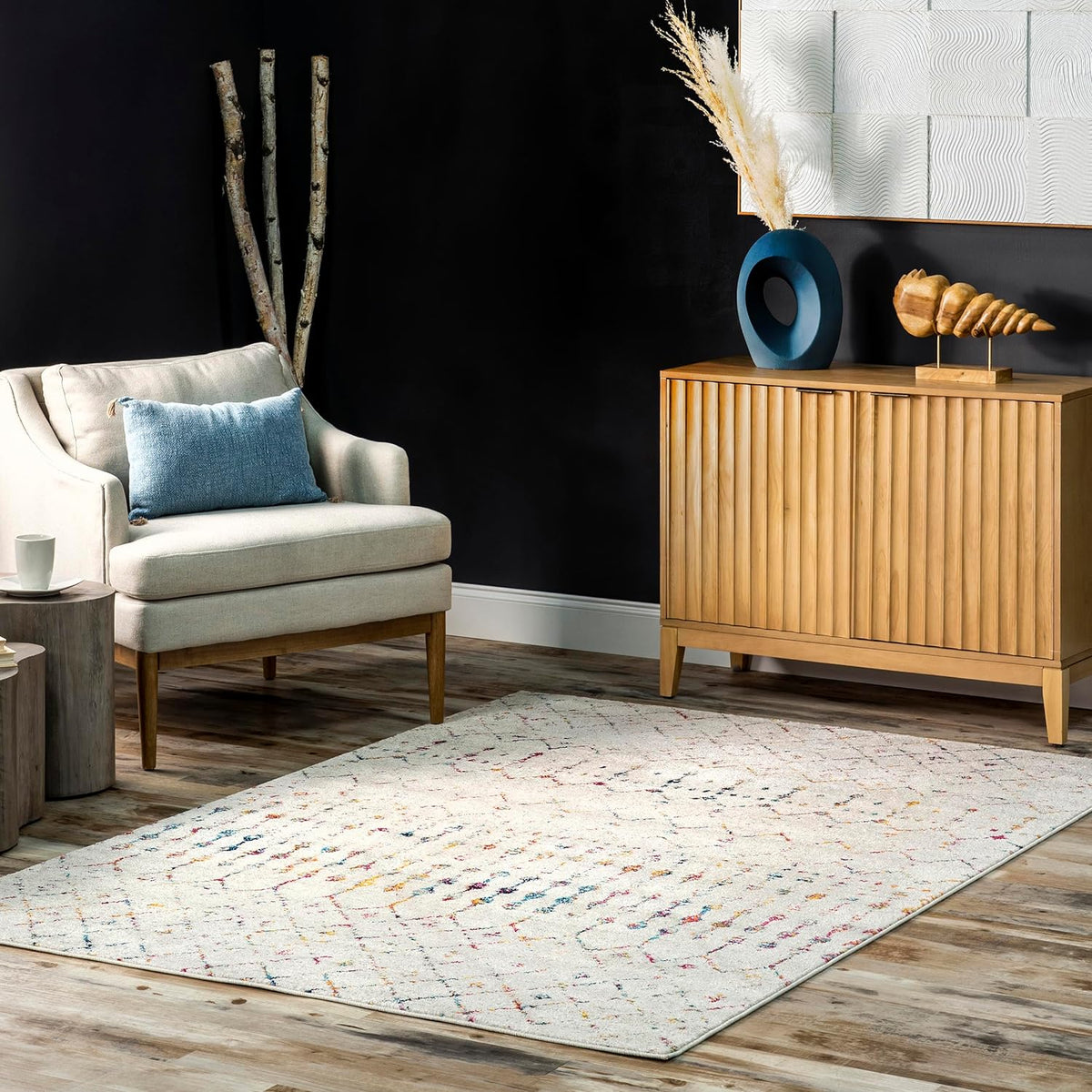 nuLOOM Blythe Light Multicolor Trellis Power Loomed Area Rug, 9' x 12'