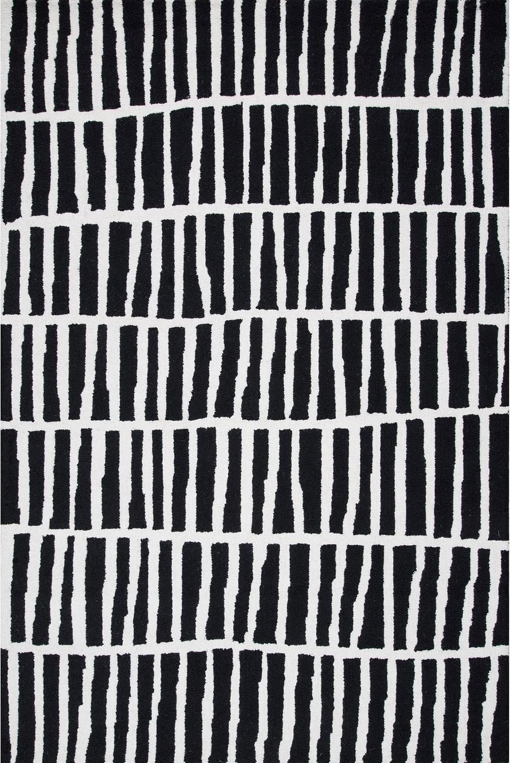 nuLOOM Lemuel Black Geometric Hand Tufted Wool Area Rug, 10' x 13'