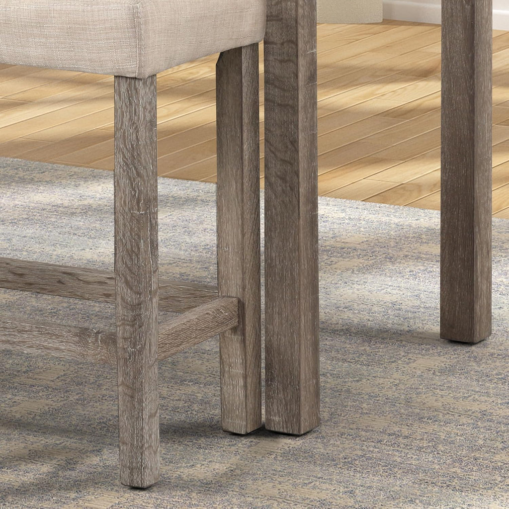 Roundhill Furniture Sora Button Tufted Counter Height Saddle Stools, Set of 2, Taupe