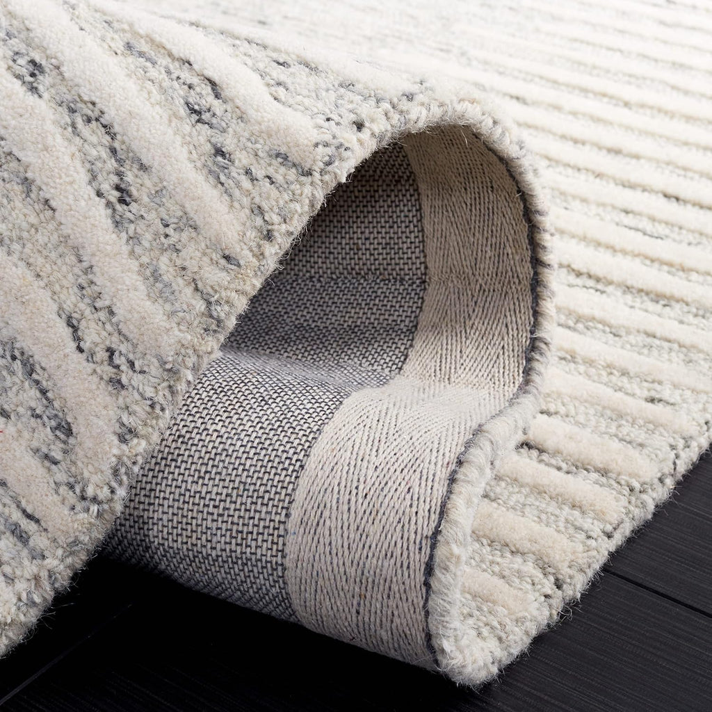 SAFAVIEH Abstract Collection Area Rug - 11' x 15', Grey & Ivory, Handmade Wool, Ideal for The Living Room, Dining, Bedroom (ABT478F)
