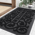 Smiry Front Door Mat Outside Entrance, Low Profile Rubber Doormat, 35x23