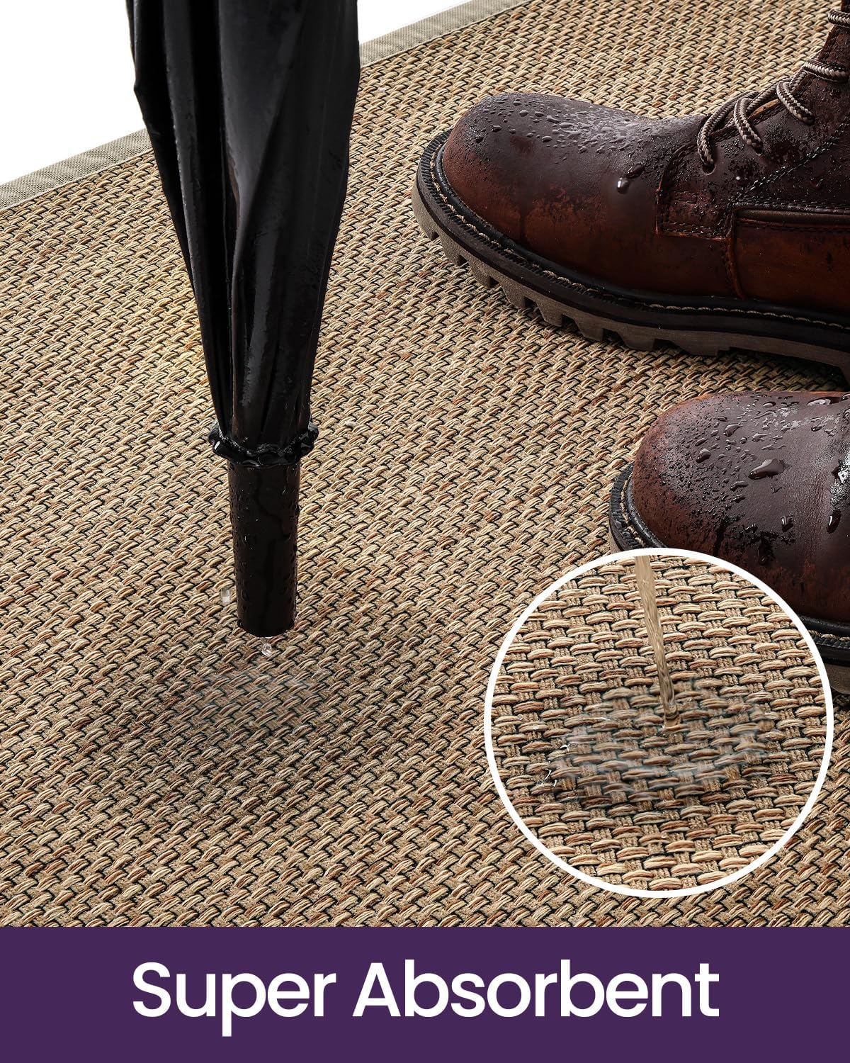 DEXI Ultra Thin Indoor Door Mat 24x36, Entrance Doormats, Beige
