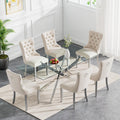 HomVent 60'' 7 Piece Rectangular Glass Dining Table Set for 6