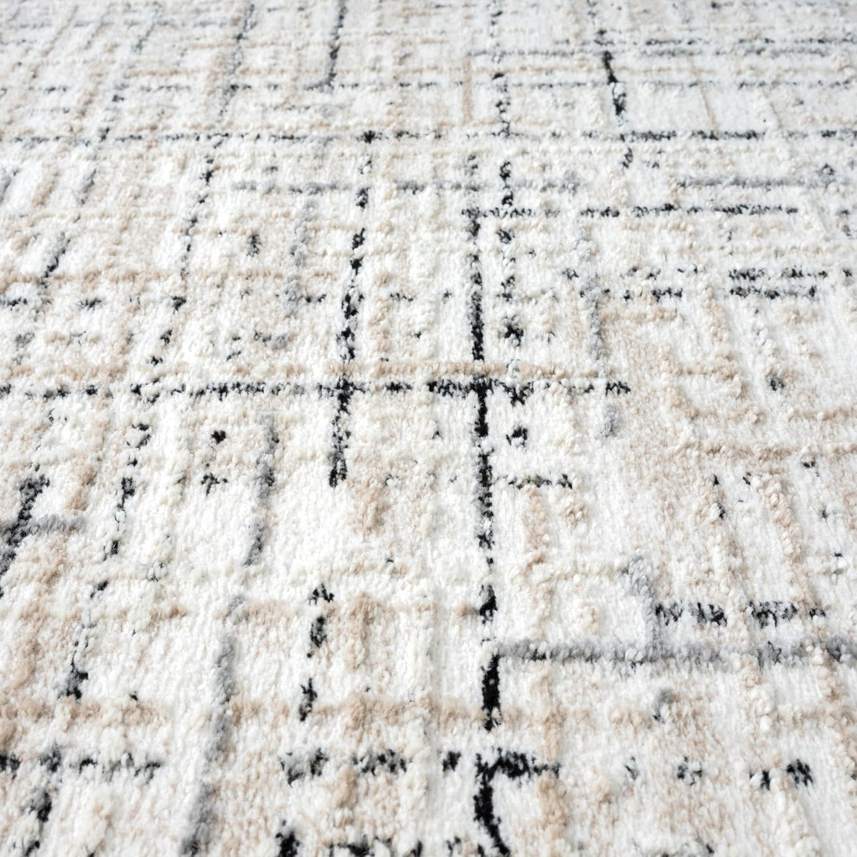 Abani Grey Area Rug for Living Room, Bedroom - Crosshatch Pattern- 4' x 6' -Durable & Easy to Clean