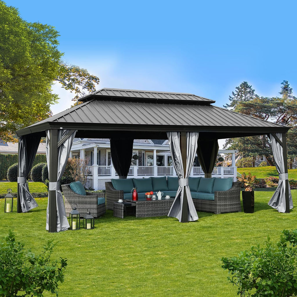 Kozyard Alexander 12' x 20' Hardtop Gazebo, Aluminum Frame