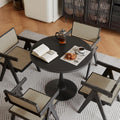 24 Inch Black Small Tulip Table, Stable Round Dining Table for 2 Person