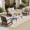 SUNSHINE VALLEY, 4 PCS Metal Patio Conversation Set, Rocking Chairs