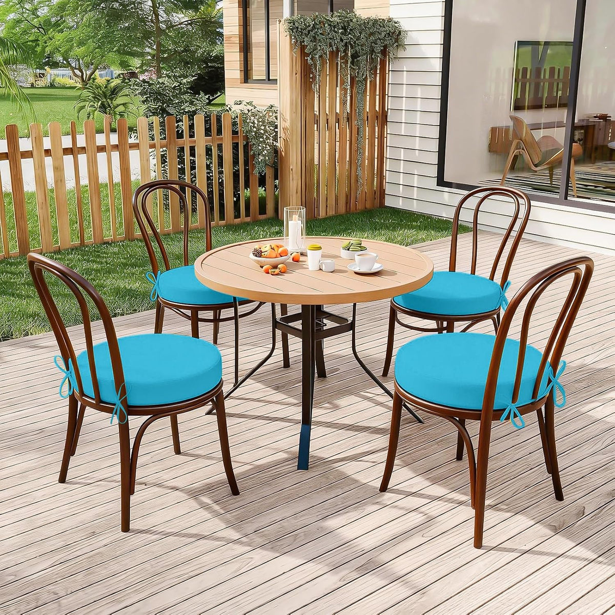 outdoor bistro chair cushions set of 2 round, package contents