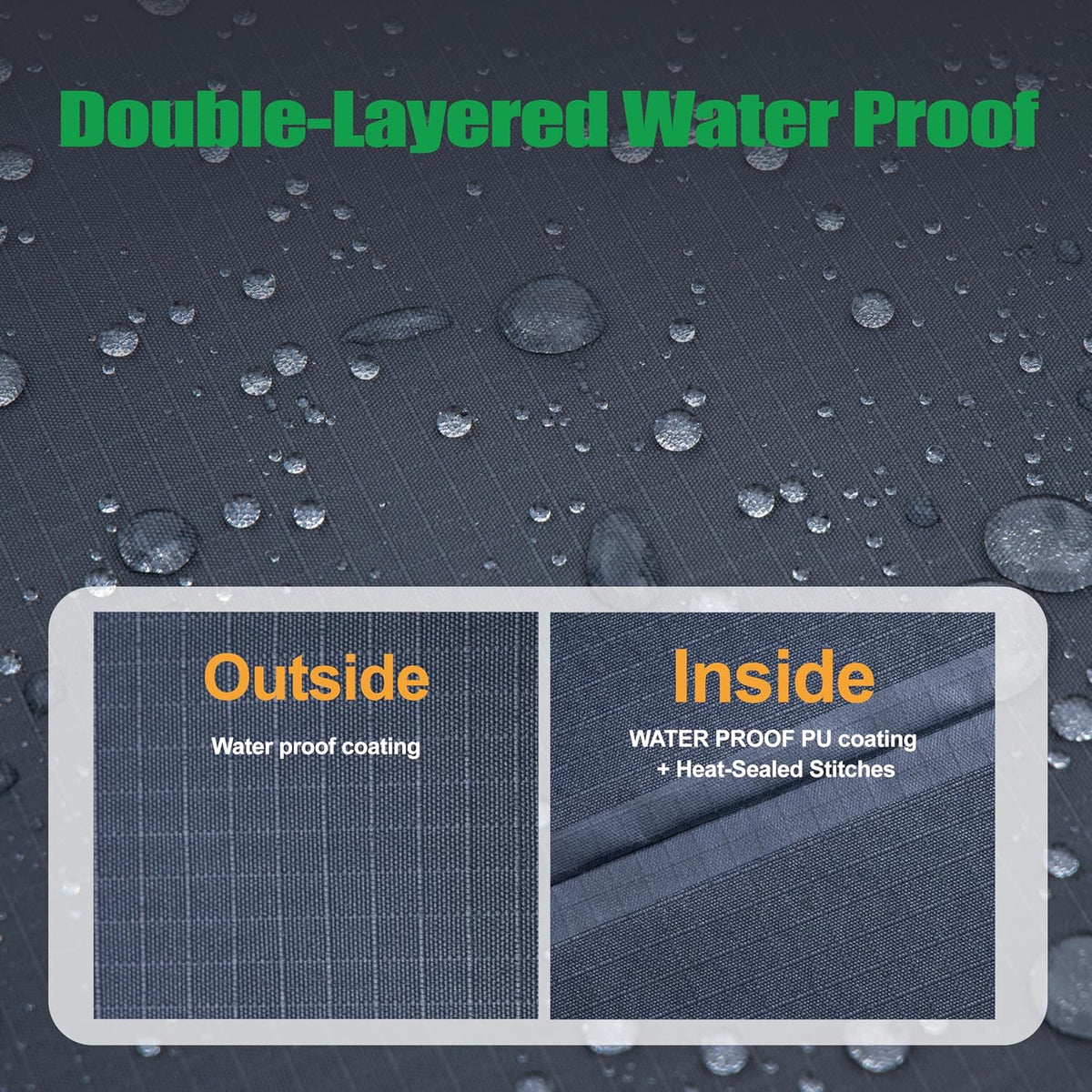 F&J Outdoors Patio Chair Covers, Grey, 33" W x 36" D x 36" H, 2-Pack