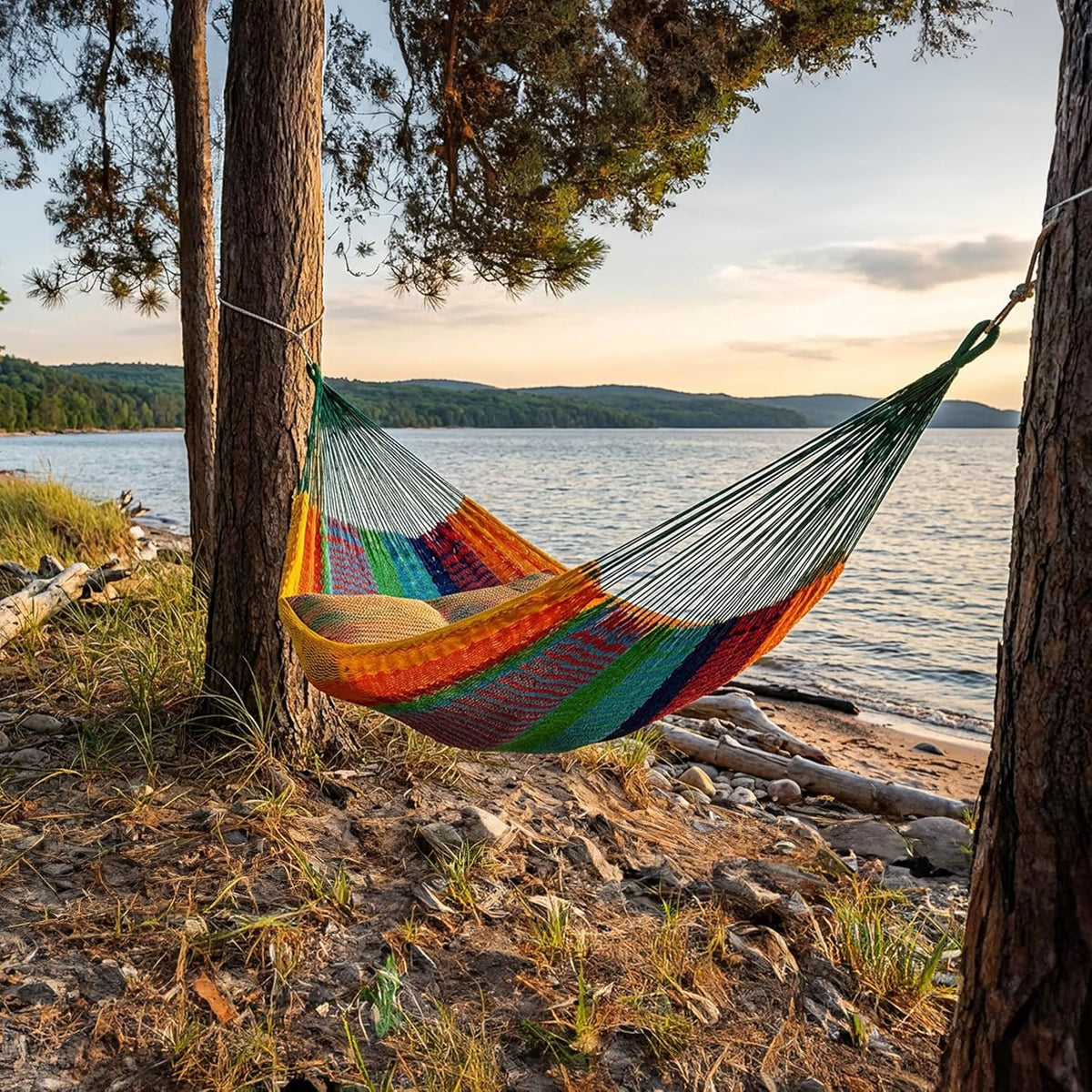 Sunnydaze Mayan XXL Double Heavy-Duty Hammock, Multicolor