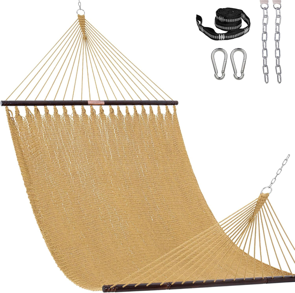 Lazy Daze XL Handwoven Caribbean Rope Hammock, 2+ Person Hammock