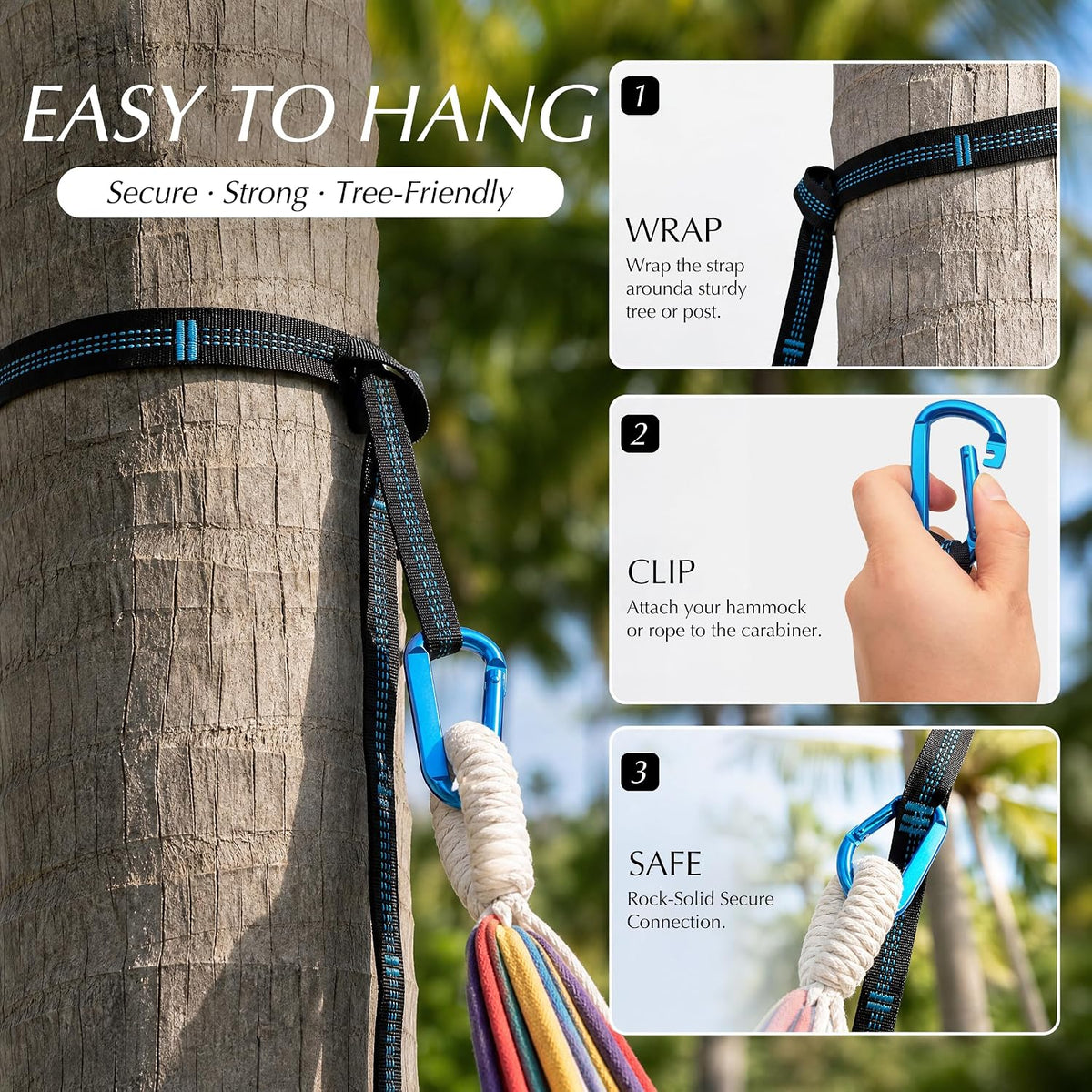 PNAEUT Family Hammock for Outside, 2 Person Tree Hammock for Stand