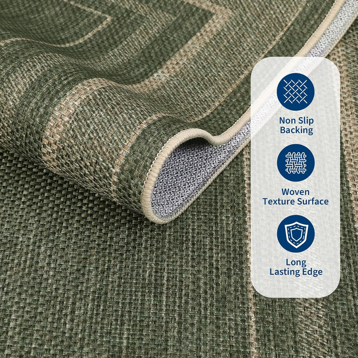 GarveeHome Easy Jute Runner Rug 2x8 Washable Non Slip Hallway Runner Rugs