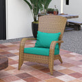 Outsunny Patio Wicker Adirondack Chair Outdoor Sky Blue