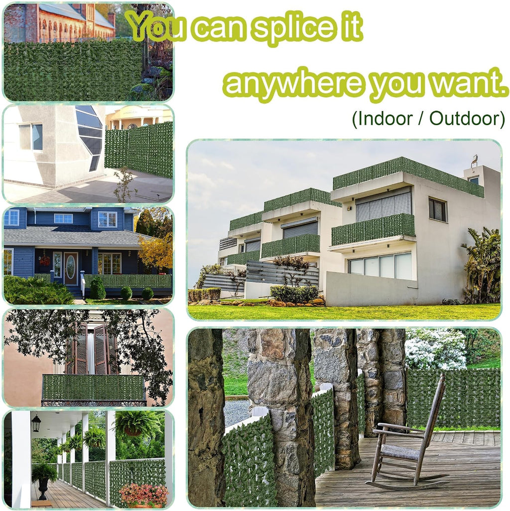 Artificial Ivy Plants Privacy Fence Screen: 60" x 140" (58.5 Sqft)