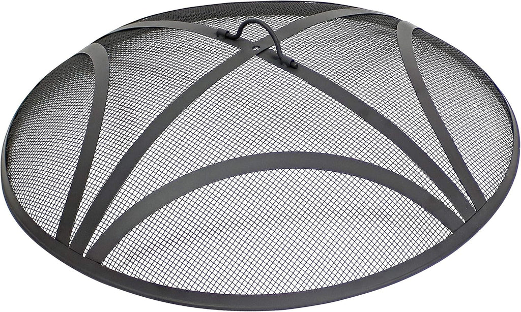 Sunnydaze Outdoor Round Fire Pit Screen, Reinforced Steel Mesh, 24-Inch