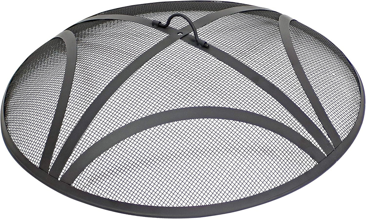 Sunnydaze Outdoor Round Fire Pit Screen, Reinforced Steel Mesh, 24-Inch