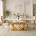63” Glass Dining Table, Dining Table for 6, Modern Kitchen Table