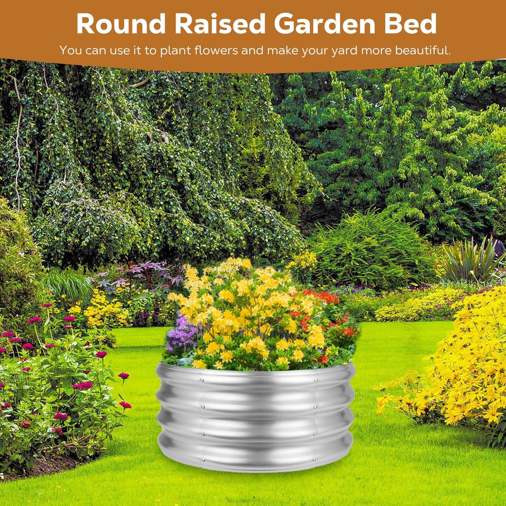 raynesys 24″ round galvanized fire pit ring for shown in use