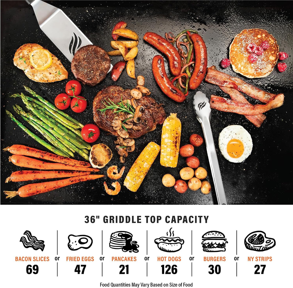 Blackstone Original Portable Griddle with Built-in Hood, Black, 36 Inch