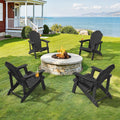 LUE BONA HDPE Adirondack Chairs Set of 2, Black Fire Pit Chairs