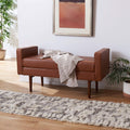 Safavieh Home Henri Mid-Century Light Beige Linen 25-inch Bench