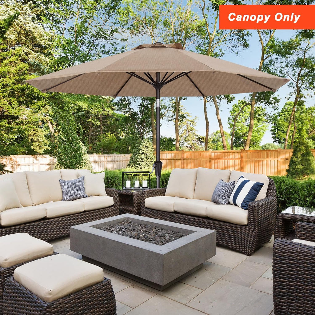 MASTERCANOPY 5-Year-Non-Fading Olefin 9FT Patio Umbrella Replacement Canopy-Orange Canopy Only