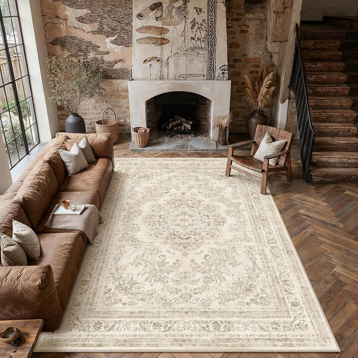 HUGEAR 8x10 Beige Neutral Large Area Rug