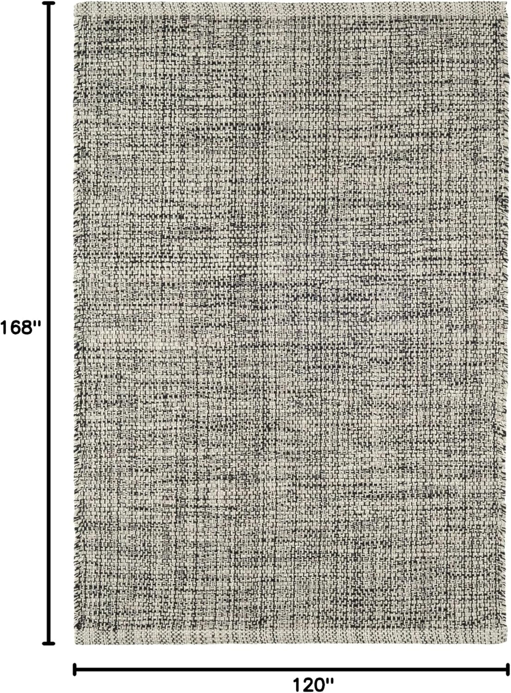 Dash & Albert Marled Black Geometric Handwoven Rug, 9'6"x13'6"