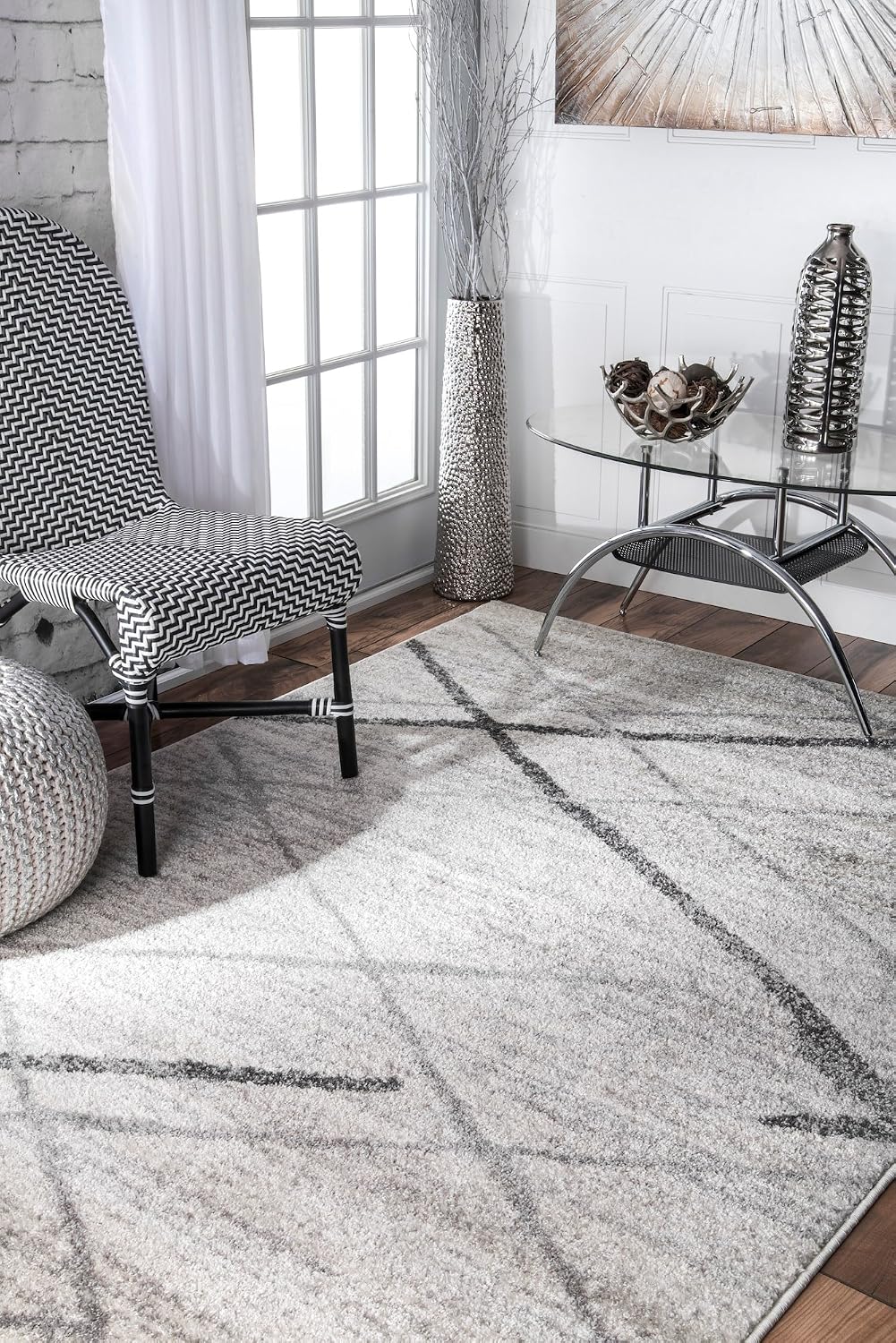 nuLOOM Thigpen Grey/Off-White, 10' x 14', Soft and Cozy, High Traffic, Stain Resistant, Easy Clean, Non-Shed, Durable Area Rug for Bedroom, Living Room, Dining Space, Den, Foyer, Entryway