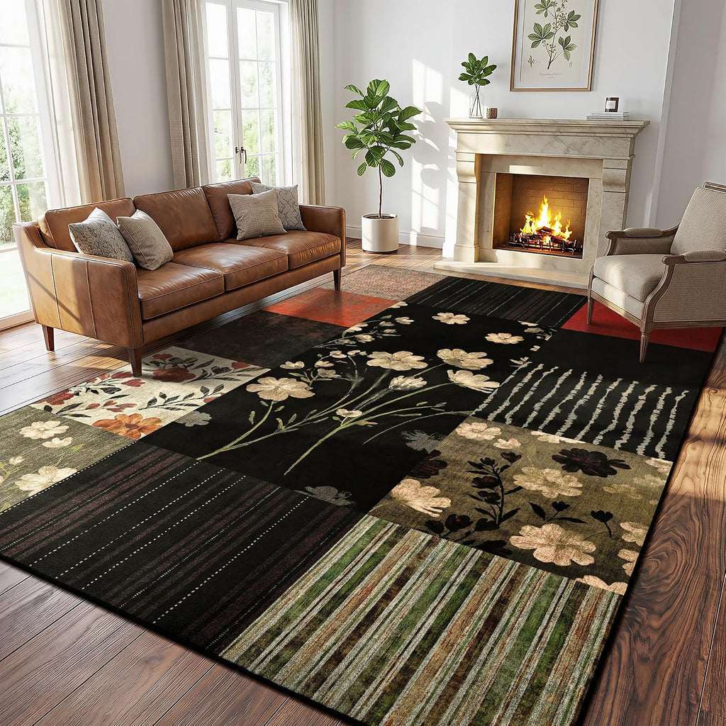 6'x9' Colorful Patchwork Geometric Area Rug