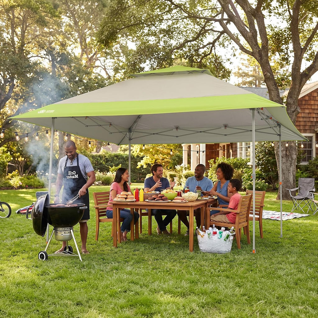 CROWN SHADES 13x13 Pop Up Canopy, Outdoor Foldable Tent, Gray&Green