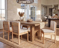 ROCITY Dining Chairs Set of 6, Natural Wooden Frame with Removable Cushions