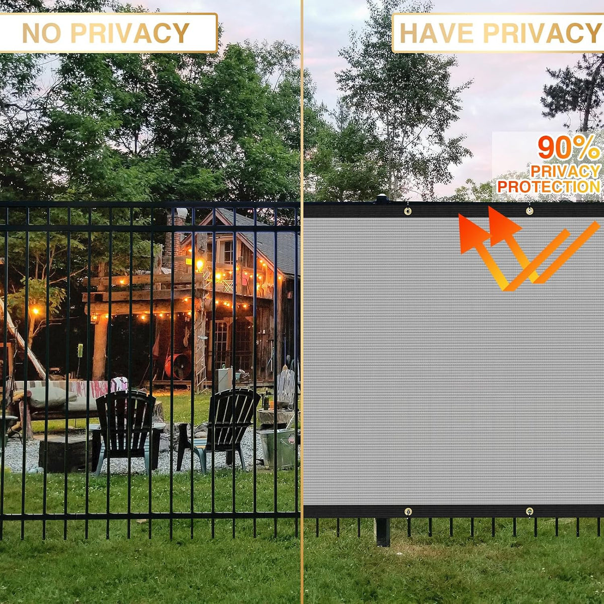 Privacy Fence Screen 6' x 30' Fencing Cover Heavy Duty Mesh Windscreen Cloth for Outdoor Garden Patio Backyard Chain Link Fence Gray