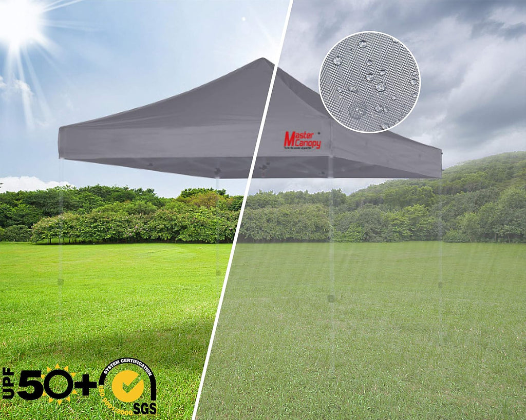 mastercanopy 10x10 replacement pop up canopy top for showing dimensions