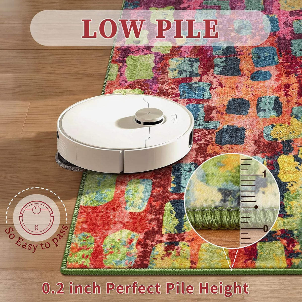 Colorful Abstract 2x6 Washable Runner Rug, Modern Non Slip Runner Rugs
