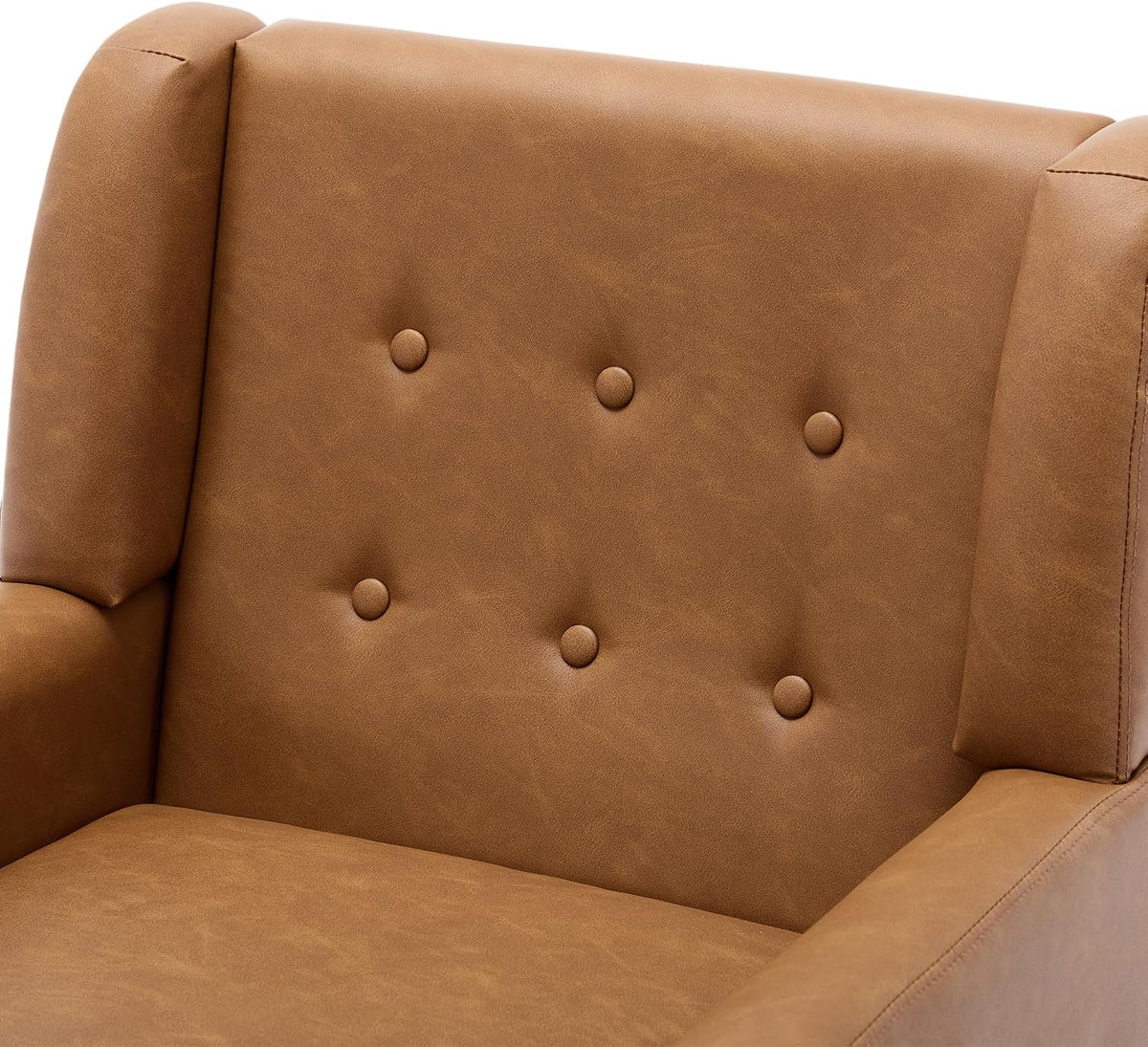 PU Leather Accent Chairs Set of 2, Upholstered Armchair, Brown
