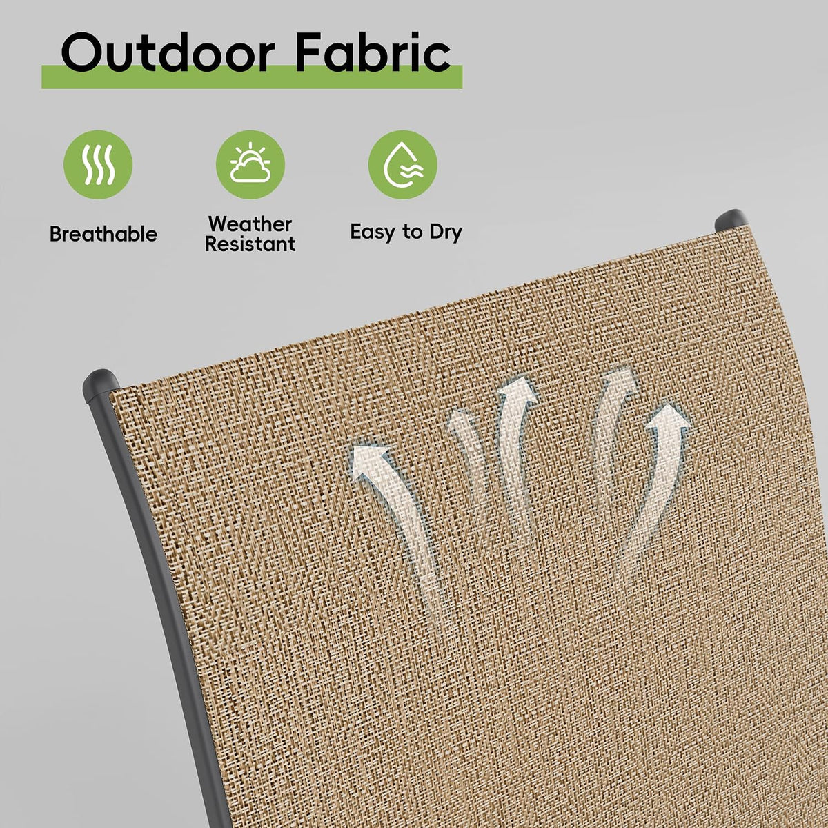 Patio Chairs Set of 4, Outdoor Dining Chairs Stackable for All Weather, Breathable Metal Modern Outside Furniture Chair for Pool Side, Garden, Backyard Deck, Brown