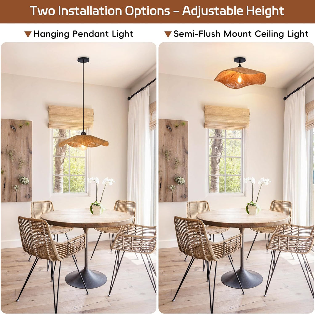 15.7" rattan pendant light for kitchen island, small, package contents
