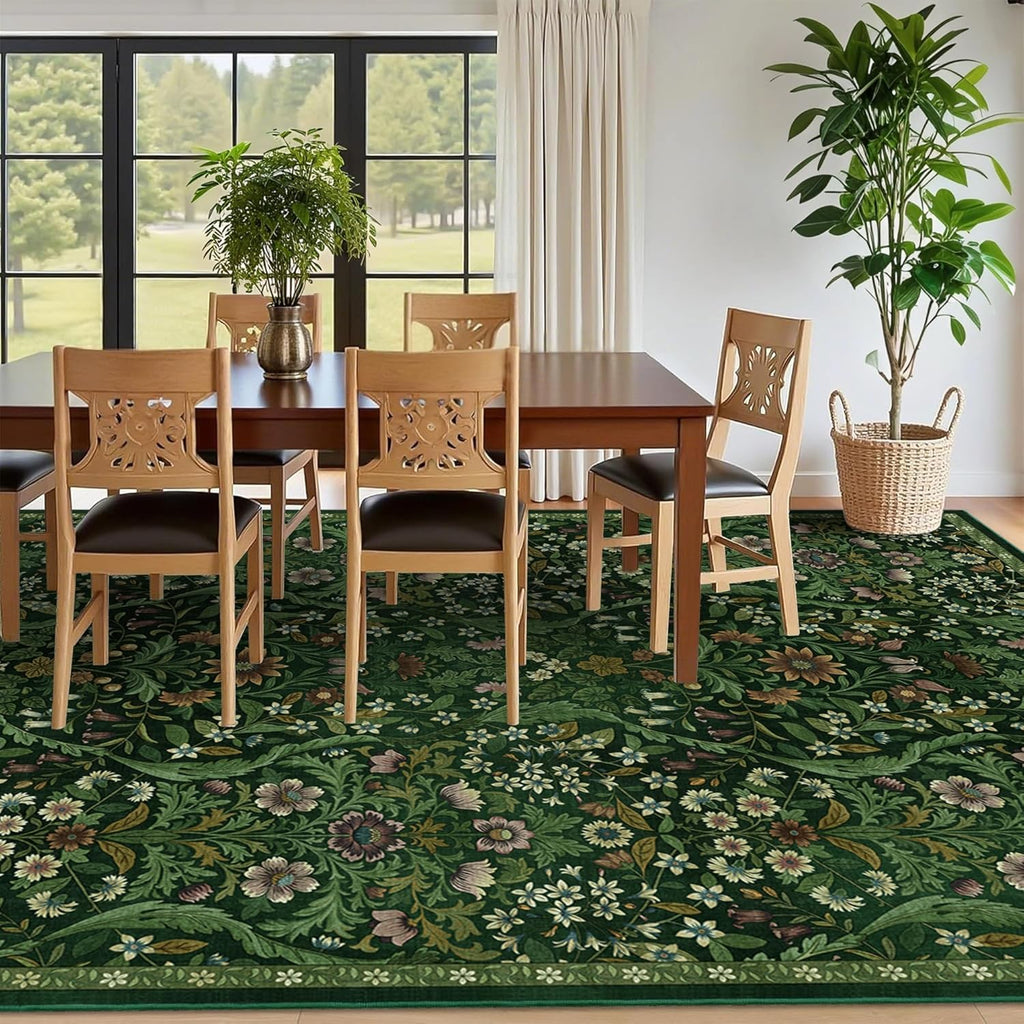 8x10 Large Area Rug Floral Botanical Boho Carpet for Living Room