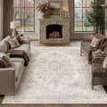8x10 Taupe Washable Neutral Area Rug Living Room