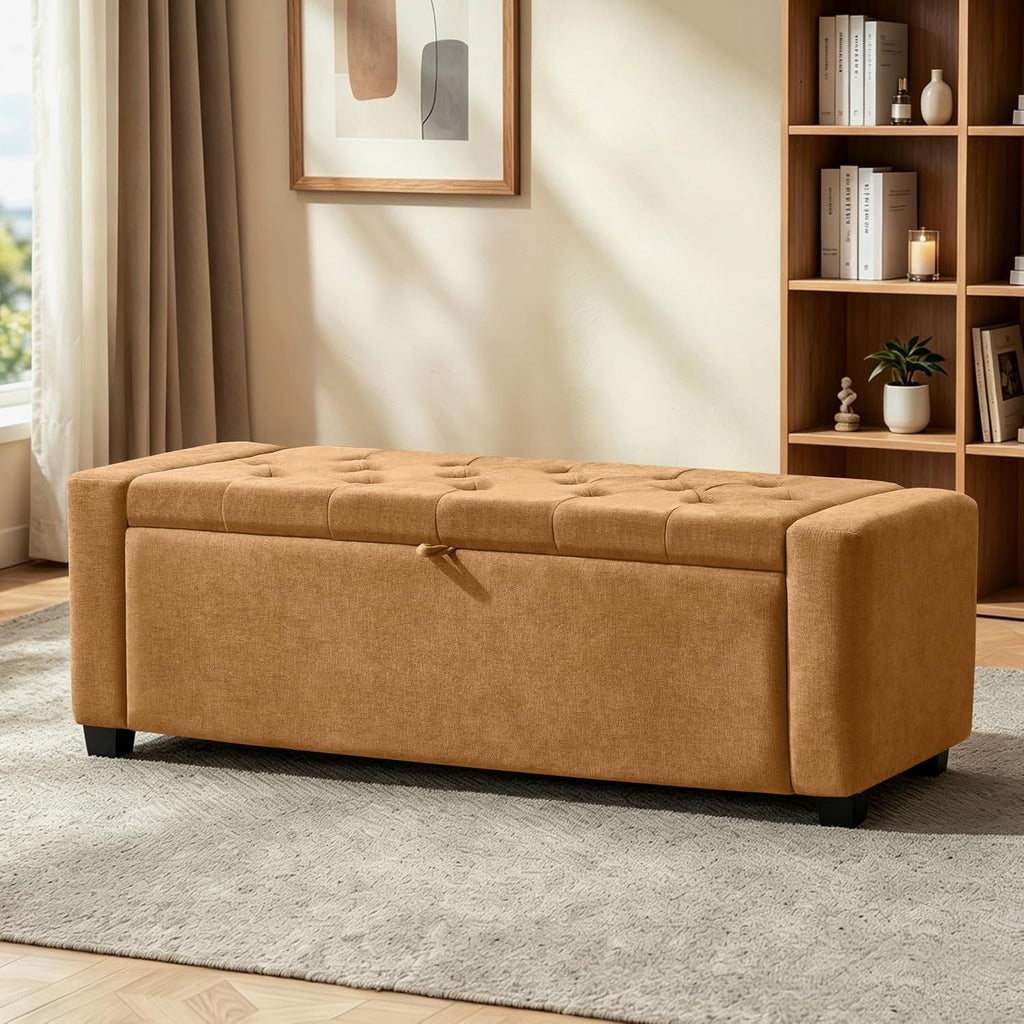 Royal Windsor Ottoman with Storage,Tufted Storage Bench for Bedroom