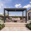 Aoxun Louvered Pergola 10x12, Outdoor Metal Pergola