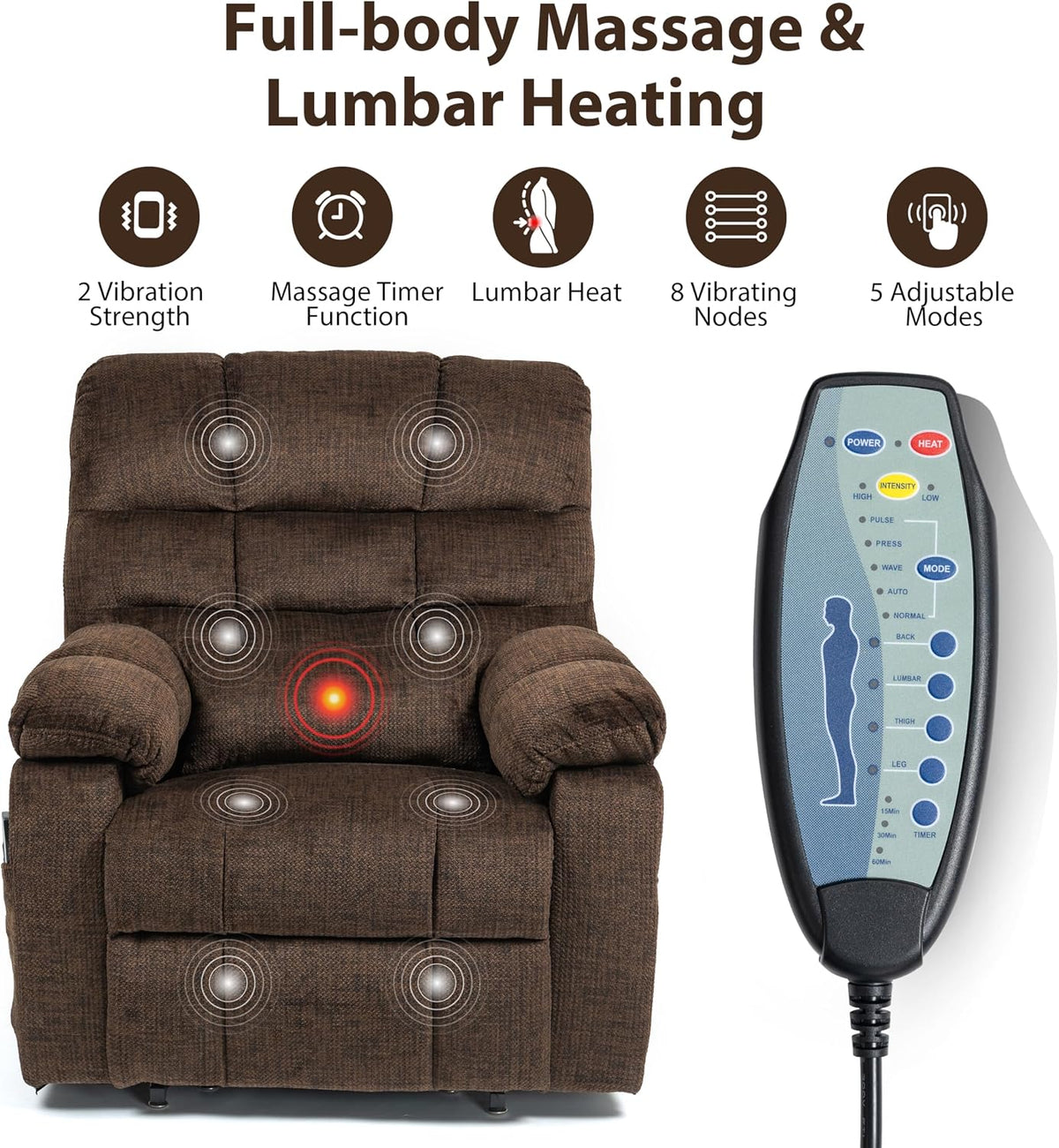 JIKFRIMA Oversized Zero Gravity Power Lift Recliner Chair for Elderly